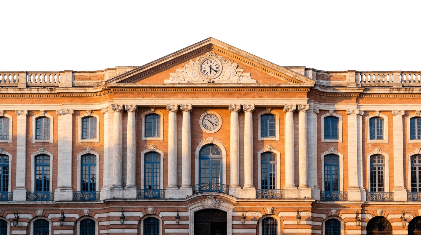 La façade du Capitole de Toulouse, cœur de la ville rose