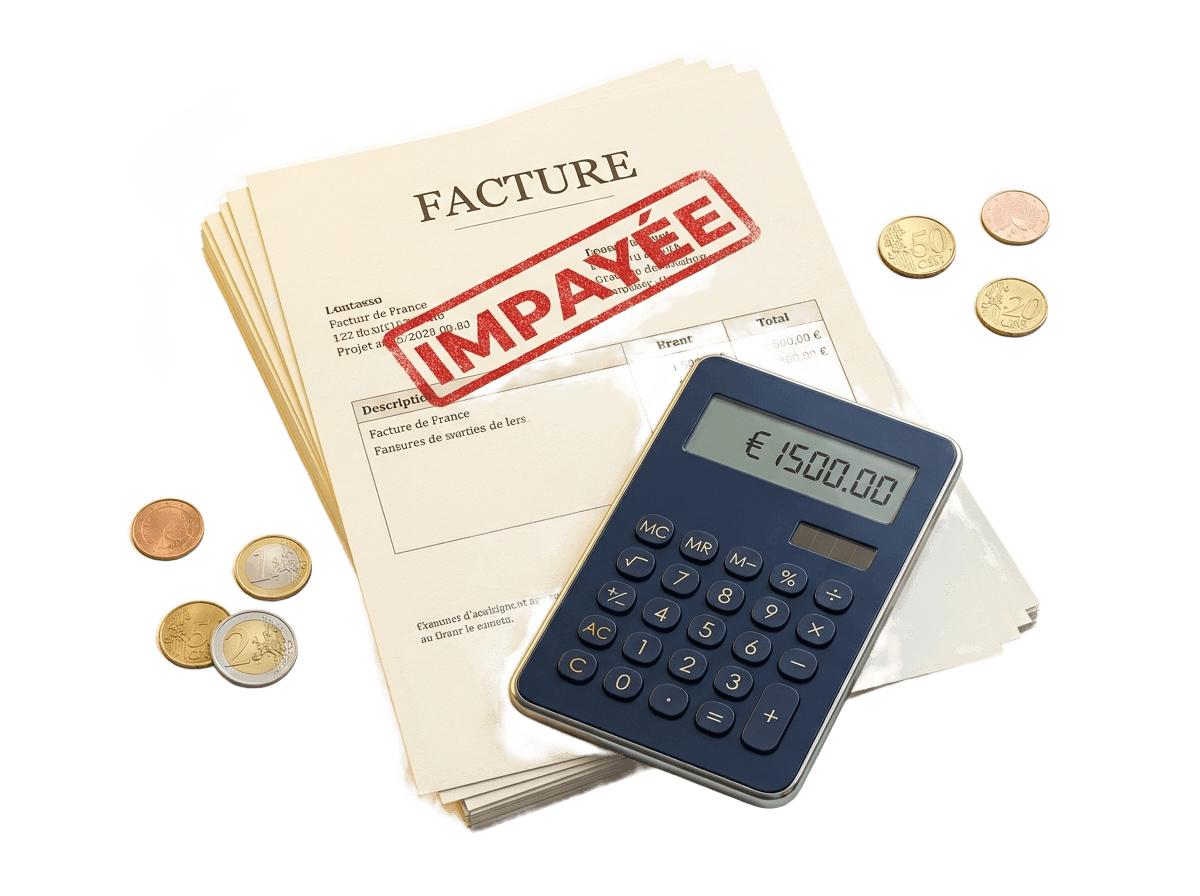 Factures impayées et calculatrice