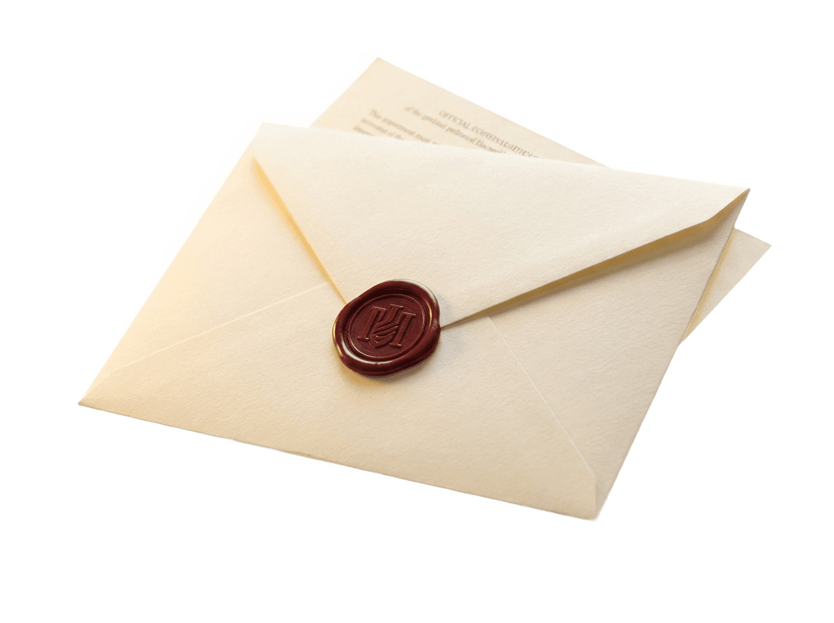 Enveloppe scellée contenant un acte à signifier